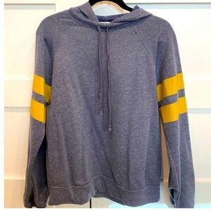 Treasure & Bond Gray Varsity Hoodie W/ Gold stripes Womens Sz S